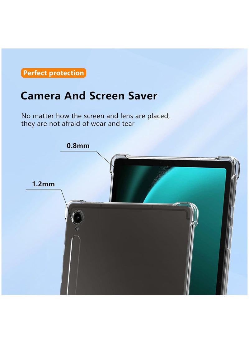 Case for Samsung Galaxy Tab S10 FE/ Samsung Galaxy Tab S9 FE 10.9 inch Airbag Drop Protection Soft Flexible Silicone TPU Shockproof Anti Yellowing Cover - Image 3